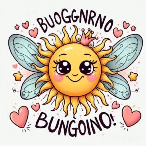 Cartoon style sun wi