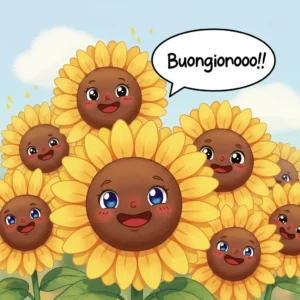 Girasoli stile cartoon Buongiornooo